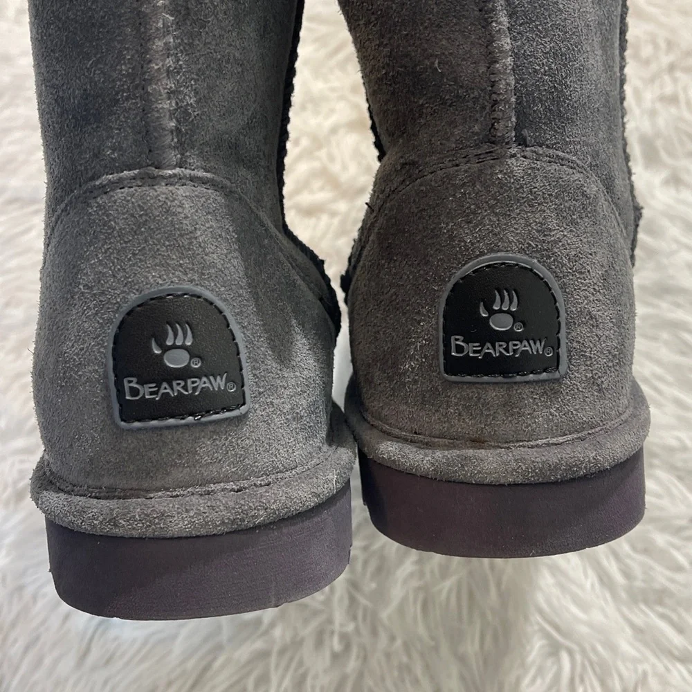 BearPaw Black Fuzzy Lined Boots WOMENS SIZE 6 LIKE NEW